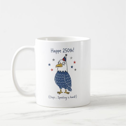 アメリカ独立250周年おもしろいスペルミス マグカップ (左)