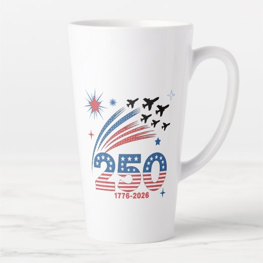 アメリカ独立250周年お祝いデザイン カフェラテマグ (右)