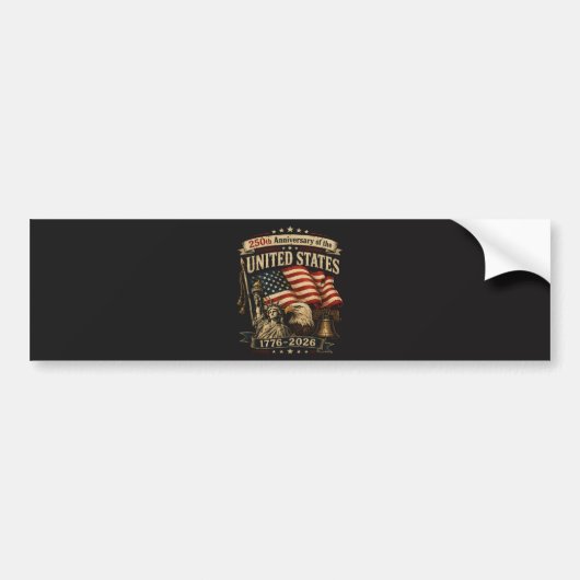 アメリカ独立250周年お祝い バンパーステッカー (正面)
