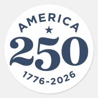 アメリカ独立250周年お祝い ミニマル ラウンドシール