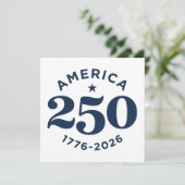 アメリカ独立250周年お祝い ミニマル 招待状 (スタンド正面)