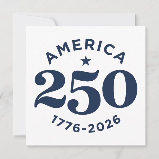 アメリカ独立250周年お祝い ミニマル 招待状 (正面)
