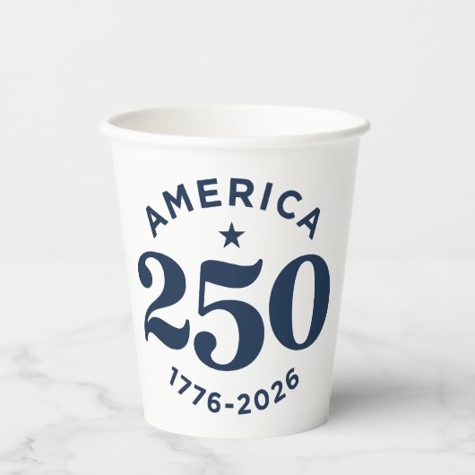 アメリカ独立250周年お祝い ミニマル 紙コップ (正面)