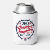 アメリカ独立250周年お祝い 赤 白 青 缶クーラー (缶裏面)