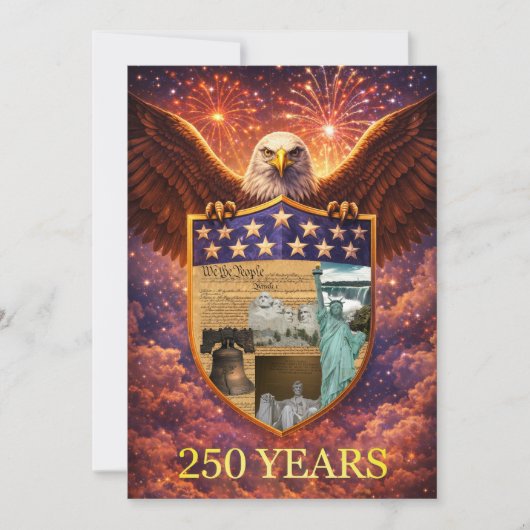 アメリカ独立250周年グレートアメリカンイーグルシールド 招待状 (正面)
