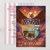 アメリカ独立250周年グレートアメリカンイーグルシールド 招待状 (正面/裏面)
