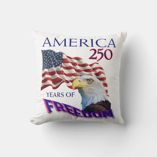 アメリカ独立250周年ハゲワシの旗 クッション (正面)