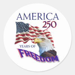 アメリカ独立250周年ハゲワシの旗 ラウンドシール