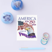 アメリカ独立250周年ハゲワシ入り自由の旗 チラシ (シングル)
