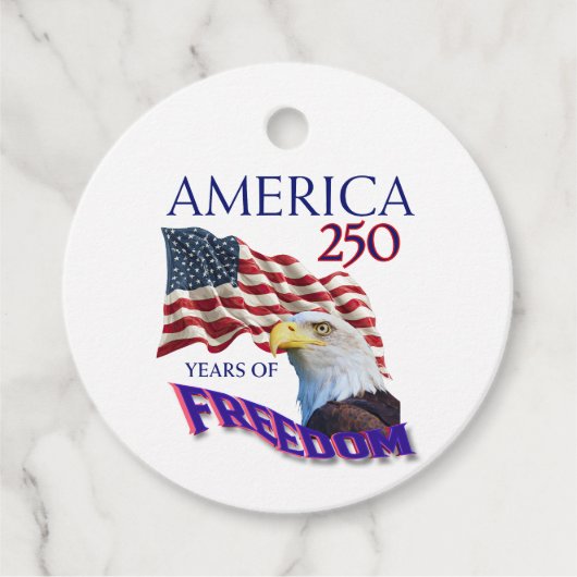 アメリカ独立250周年ハゲワシ入り自由の旗 フェイバータグ (正面)