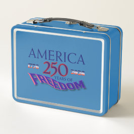 アメリカ独立250周年ハゲワシ入り自由の旗 メタルランチボックス