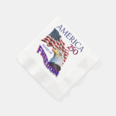 アメリカ独立250周年ハゲワシ入り自由の旗 縁ありカクテルナプキン (角)