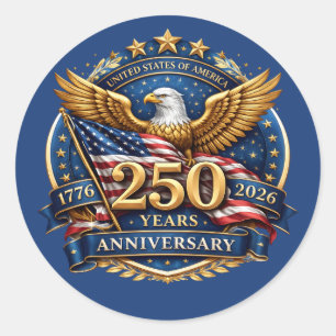 アメリカ独立250周年パトリオティック ラウンドシール