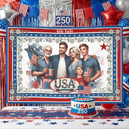 アメリカ独立250周年フラワー ファミリーフォト 横断幕