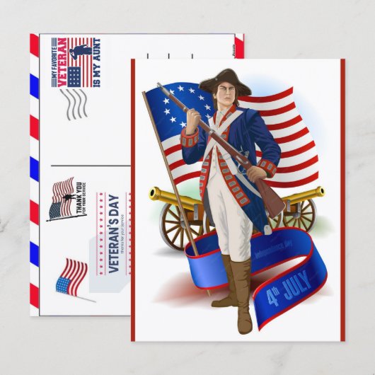 アメリカ独立250周年ベテラン退役軍人 1776-2026 シーズンポストカード (正面/裏面)
