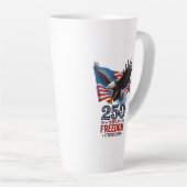 アメリカ独立250周年レトロUSA愛国主義7月4日 カフェラテマグ (右アングル)