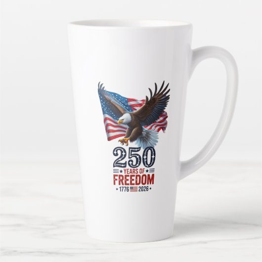 アメリカ独立250周年レトロUSA愛国主義7月4日 カフェラテマグ (右)