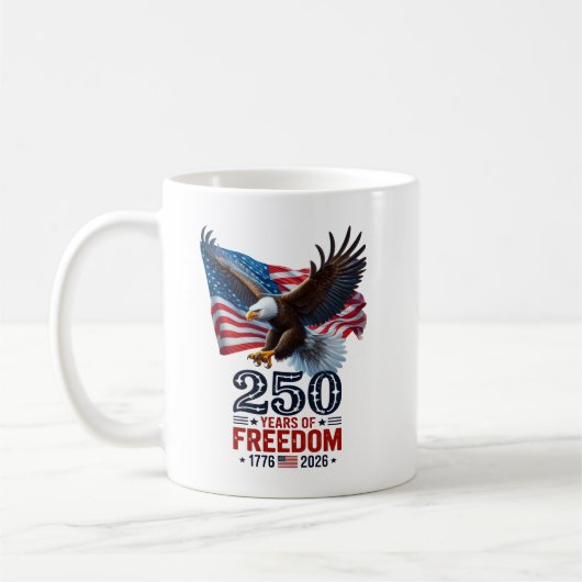 アメリカ独立250周年レトロUSA愛国主義7月4日 コーヒーマグカップ (左)