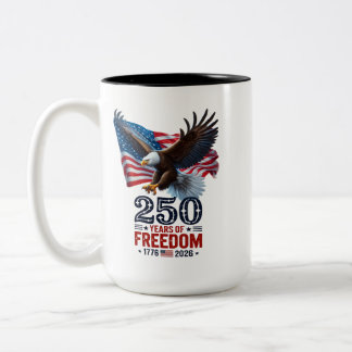 アメリカ独立250周年レトロUSA愛国主義7月4日 ツートーンマグカップ