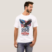 アメリカ独立250周年レトロUSA愛国主義7月4日 Tシャツ (正面フル)