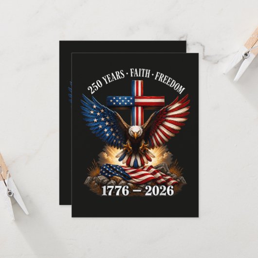アメリカ独立250周年信仰と自由 招待状 (正面/裏面インサイチュ)
