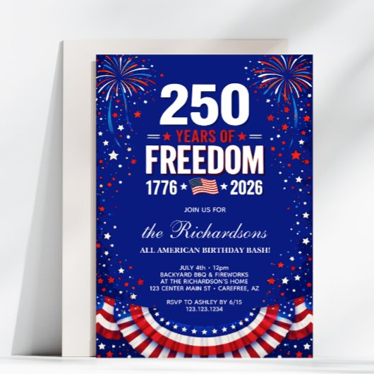 アメリカ独立250周年家族パーティー 招待状