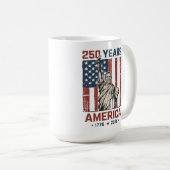 アメリカ独立250周年自由の女神オバマ愛国ストライプ コーヒーマグカップ (正面右)