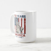 アメリカ独立250周年自由の女神オバマ愛国ストライプ コーヒーマグカップ (正面左)