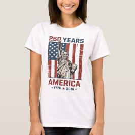 アメリカ独立250周年自由の女神オバマ愛国ストライプ Tシャツ