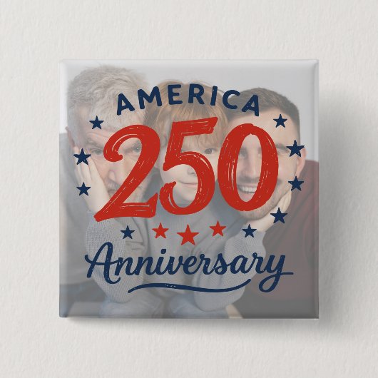 アメリカ独立250周年記念のカスタムフォトボタン 缶バッジ (正面)