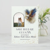 アメリカ独立250周年記念のワシの愛国的なデザイン セーブザデート (スタンド正面)