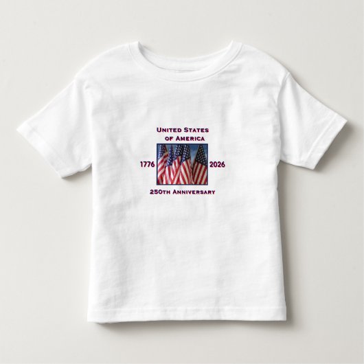 アメリカ独立250周年記念の愛国的なTシャツ トドラーTシャツ (正面)