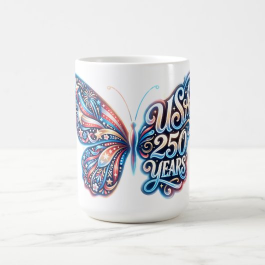 アメリカ独立250周年記念の蝶 コーヒーマグカップ (中央)