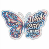 アメリカ独立250周年記念の蝶 シール (正面)