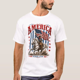 アメリカ独立250周年記念の馬 Tシャツ
