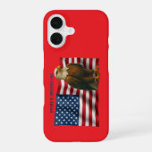 アメリカ独立250周年記念アメリカ国旗とハクトウワシ URM iPhone 16ケース (裏面)