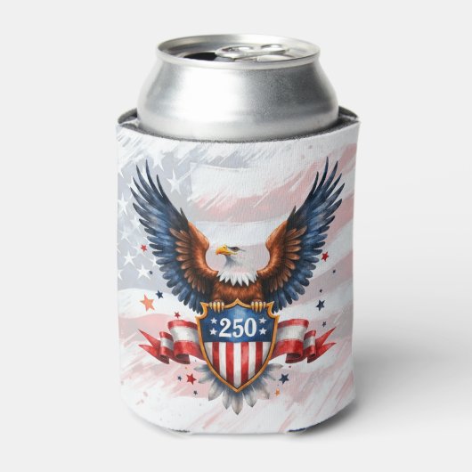 アメリカ独立250周年記念イーグルシールド 缶クーラー (缶正面)