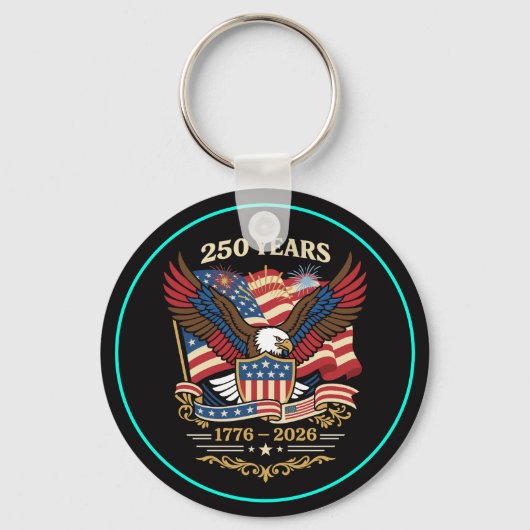 アメリカ独立250周年記念イーグルデザイン キーホルダー (正面)