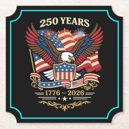 アメリカ独立250周年記念イーグルデザイン ペーパーコースター