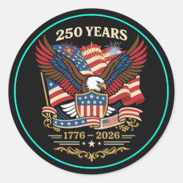 アメリカ独立250周年記念イーグルデザイン ラウンドシール
