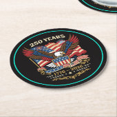アメリカ独立250周年記念イーグルデザイン ラウンドペーパーコースター (アングル)