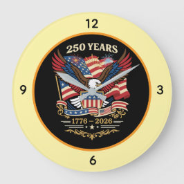 アメリカ独立250周年記念イーグルデザイン ラージ壁時計