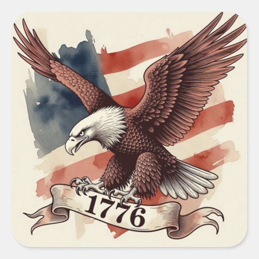 アメリカ独立250周年記念イーグル 1776 フライング スクエアシール (正面)