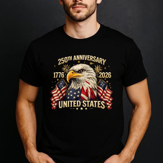 アメリカ独立250周年記念イーグルUSA 1776 2026 愛国 Tシャツ