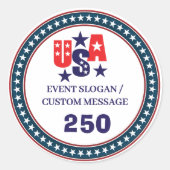 アメリカ独立250周年記念カスタムデザイン ラウンドシール (正面)