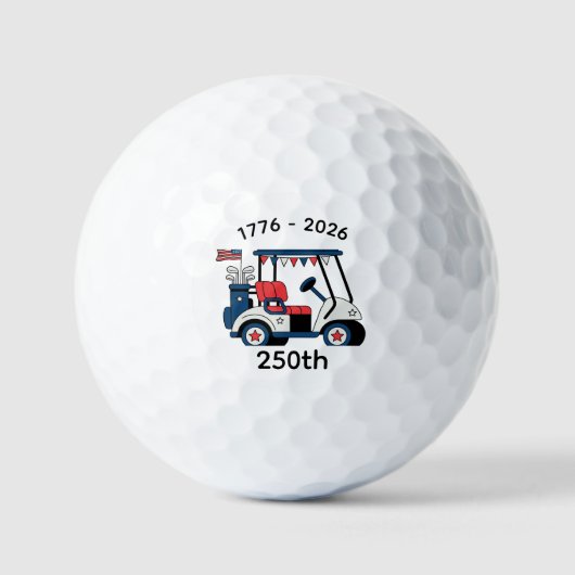 アメリカ独立250周年記念ゴルフカート 1776-2026 ゴルフボール (正面)