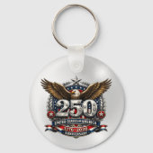 アメリカ独立250周年記念シルバーエンブレム キーホルダー (正面)