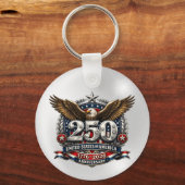 アメリカ独立250周年記念シルバーエンブレム キーホルダー (正面)