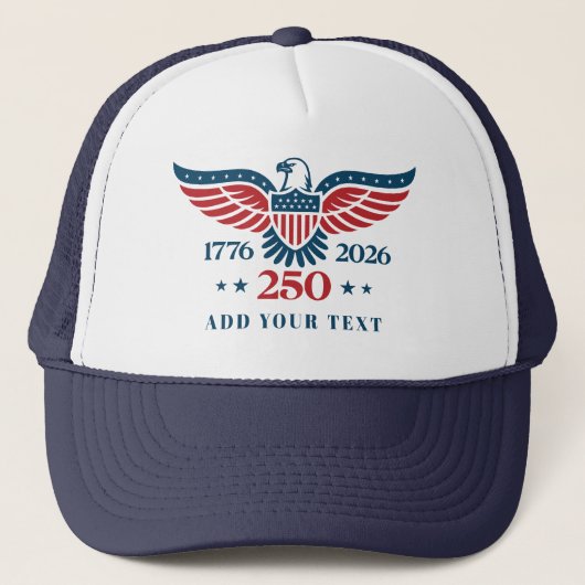 アメリカ独立250周年記念ハクトウワシロゴ 1776 2026  キャップ (正面)