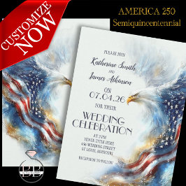 アメリカ独立250周年記念ハクトウワシ愛国 招待状